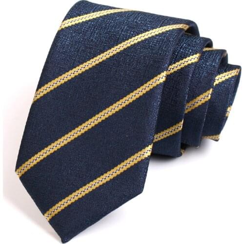 Fashion Formal Tie 2020 New Mens Classic Blue / Gold Striped Neck Tie High Quality 7CM Ties For Men Business Suit Work Necktie