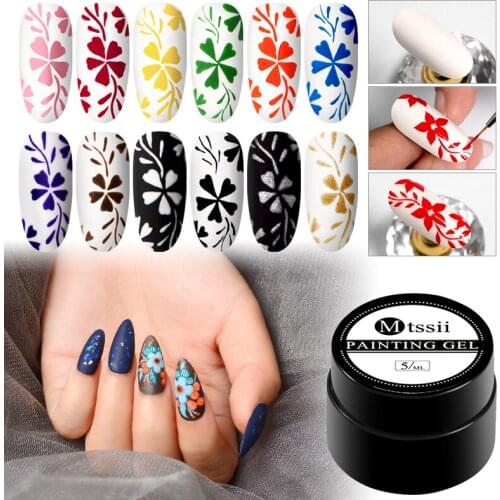 Mtssii Paint Gel Nail Art Painting Color Gel Drawing UV Gel Pure Color LED Soak Off DIY Nail Varnish Lacquer Manicure