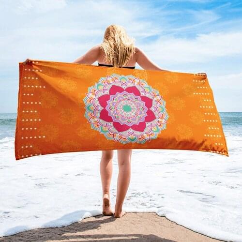 Soft Bath Beach Towel Quicky-Dry Microfiber Sport Towel Bigini Cover-up Towel Fashionable Bohemian Style Mandala Pattern Towel