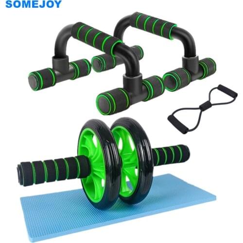 Push Up Stand AB Roller Resistance Bands Set GYM Fitness Equipment Workout Exercise At Home Sport Bodybuilding Exercise Bars