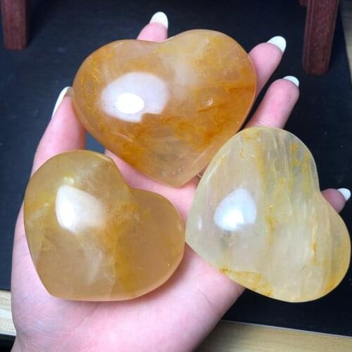 Natural Multi-inclusions Crystal Carved crystal hearts can be healed as gifts