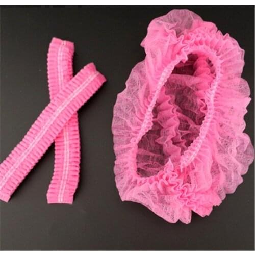 10pcs Non-woven Disposable Elastic Pleated Dust Hat Women Men Shower Caps For Spa Hair Cap Salon Bathroom Barbershop Hotel