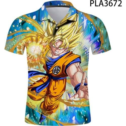 2020 New Summer Animation Goku 3D Printed Polo Shirt Men Streetwear Fashion Camisas Harajuku Short Sleeve Casual Hombres Ropa
