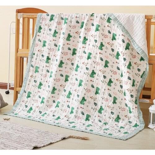 110X115CM Baby Bath Blanket 6 Layers Muslin Soft Cotton Infant Sleeping Cover Newborn Swaddle Shower Towel Kid Bathroom Supplies