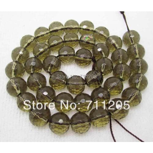 Wholesale 39pcs ,10mm 128 Faceted Smoky Quartzs Round Loose Beads ,Min. Order is $10,we provide mixed wholesale for all items