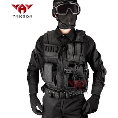 YAKEDA Police Uniform Military Tactical Vest Wargame Body Protective Equipment Army Fan CS Outdoor Sports Fighting Clothing