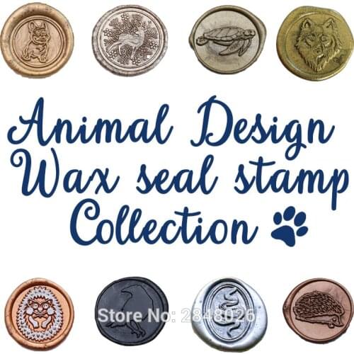 Cute Animals Collection Wax Seal Stamp,Wax Seal Stamp Kit,wedding invitation seals,Party gift,wood wax stamp,Dog lover gift