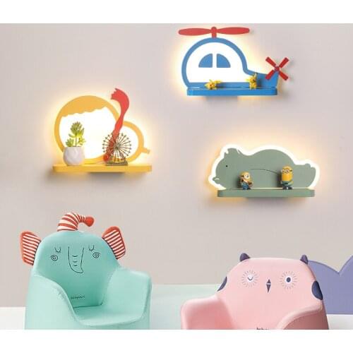 Storeable Wall Lamps Simple Modern led Cartoon Wall Light Children Bedside Lamp Creative Study Bedroom Bathroom Mirror led Light