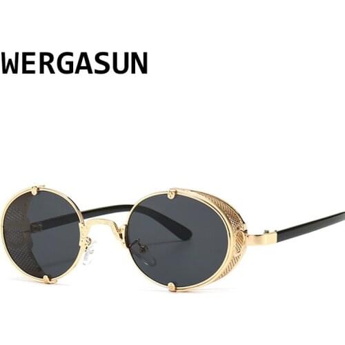 WERGASUN Classic Punk Sunglasses Men Brand Designer Sunglasses Men Vintage Sun Glasses Women Punk Oculos De Sol Gafas UV400