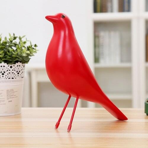 Red Peace Bird sculpture Mascot resin dove statue craft model office home Desktop window Decoration gift p1447