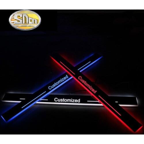 SNCN Trim Pedal LED Car Light Door Sill Scuff Plate Pathway Dynamic Streamer Welcome Lamp For Audi A4 B8 S4 2008-2016