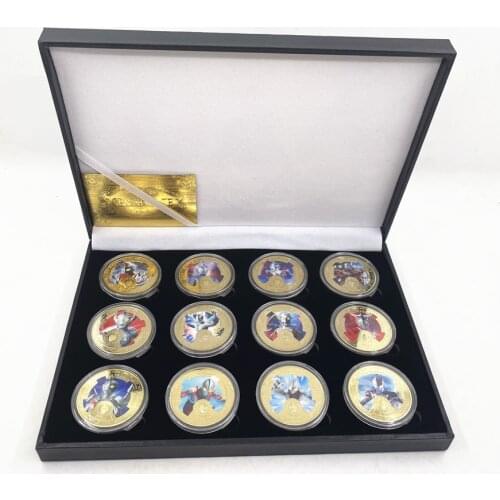 Japan Anime OUT-man Gold Plated Coins Collectibles with Coin Gifts Box Commemorative Coin Gift Men Boys Dropshipping
