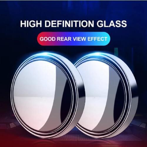1pcs Automobile Rearview Mirror Auxiliary Vision Blind Zone Mirror Rimless Small Round Mirror Reversing Wide Angle Mirror