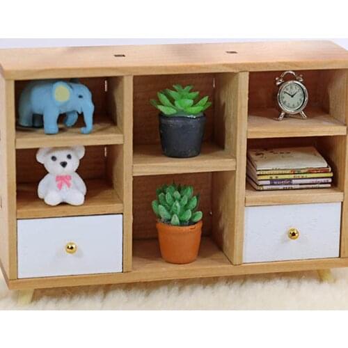 1/12 Dollhouse Miniature Wooden Cabinet Living Room Furniture Life Scene