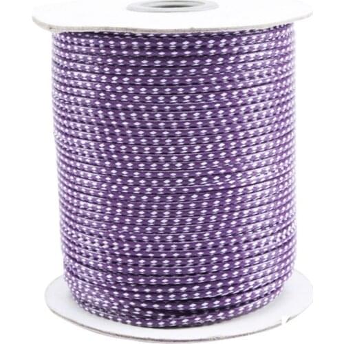 2mm DK Purple+White Korea Polyester Waxed Wax Cord String Thread+Jewelry Findings Accessories Bracelet Necklace Wire Rope 100yds