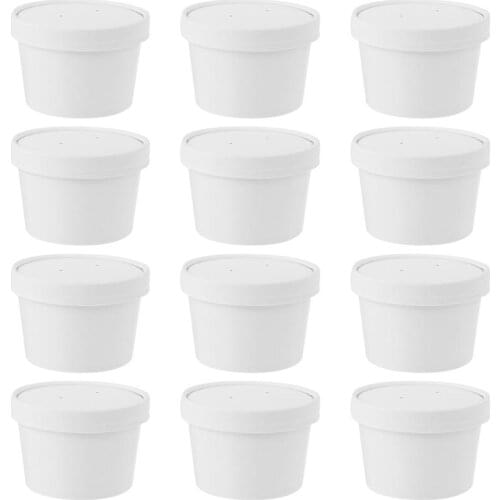 25pcs 8oz Paper Ice Cream Cups Disposable Cupcake Cup Dessert Muffin Case For Wedding Birthday Party Baking Supplies
