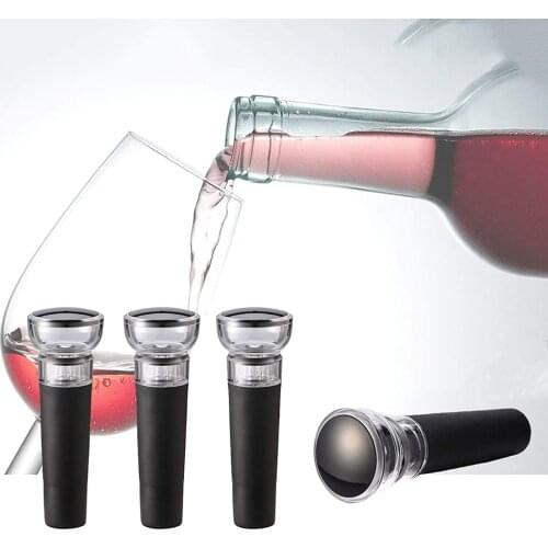 4 Pcs Vacuum Wine Stoppers, Wine Air Remover Pump Vacuum Stoppers, Silicone Wine Bottle Stoppers Wine Sealer Caps for Wine Lover