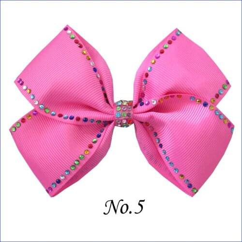 50 BLESSING Girl Rhinestone Rainbow 4.5" Diamonds Angel Hair Bow Clip Hairbows