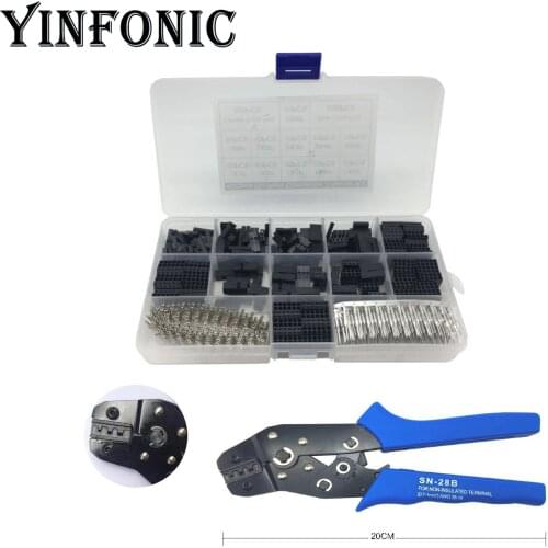 620pcs Dupont Connector 2.54mm, Dupont Cable Jumper Pin Header Kit, Male Pins+Female Pin Connector with Crimping pliers tool