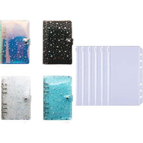 A6 Loose-Leaf Shell Thick 6-hole Transparent Information Bags Loose-leaf Storage Bag Card Bag DIY Loose-leaf Accessories Pouches