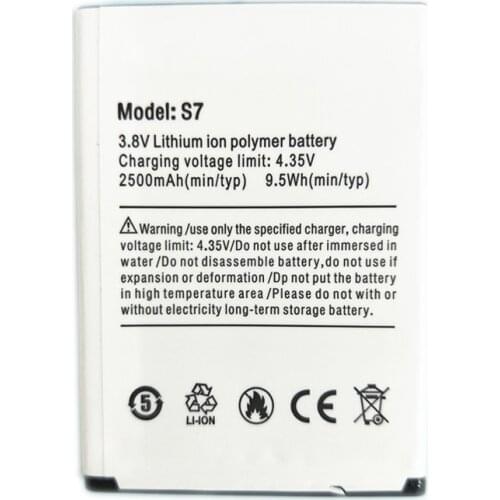 Brand New Ulefone S7 Battery 2500mAh For ulefone S7 5.0inch Smart Phone battery