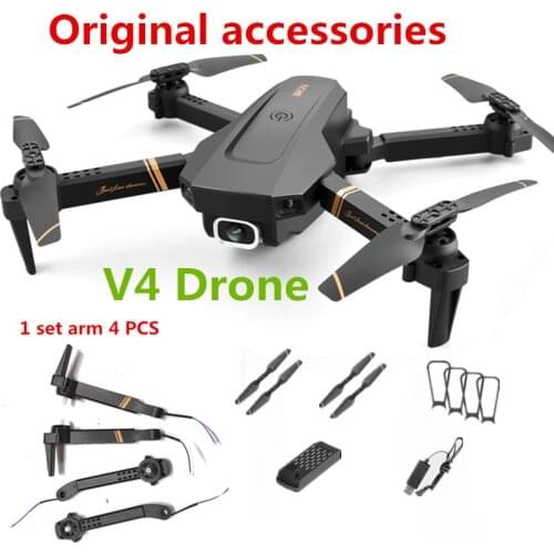 V4 Drone Battery Original Accessories 3.7V1600mAh Protect Frame / Propeller Maple Leaf / USB Cable For 4D-V4 Drones Spare Parts