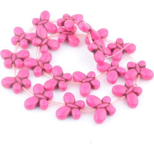 Wholesale 40Pcs 20x15mm Plum Butterfly Spacer Stone Turquoises Beads For Jewelry Making DIY Necklace Bracelet Accessories QG3297