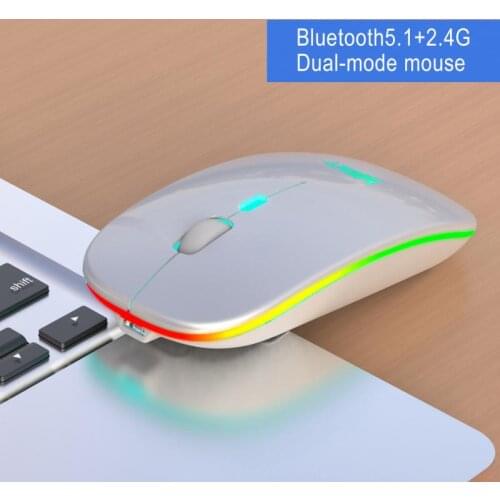 Bluetooth 5.1 Dual Mode Charging Wireless Mouse Silent 2.4G Mouse 500mAh Rechargeable Mouse For Office Games Mice Keyboards