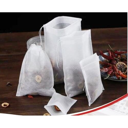 10*15CM Tea Bags 100Pcs/Lot Empty Scented Drawstring Pouch Bag Seal Filter Cook Herb Spice Loose Coffee Pouches Tools Loose Tea