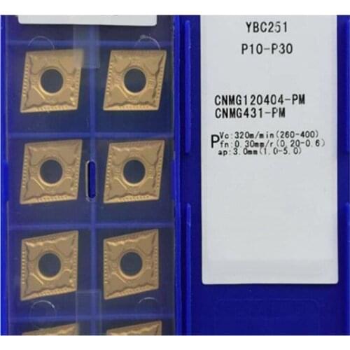 CNMG CNMG090304-PM CNMG090308-PM CNMG120404-PM CNMG120408-PM CNMG120416-PM YBC251 for Steel Carbide Inserts Lathe Cutter CNC