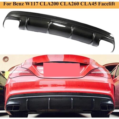 Carbon Fiber Rear Bumper Diffuser for Mercedes Benz C117 W117 CLA200 CLA260 CLA45 Facelift AMG 16-19 Rear Diffuser Gloss Black
