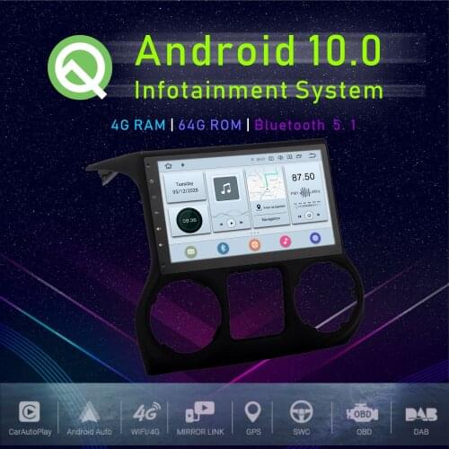 JSTMAX 10.2'' Android 10.0 ISP Screen For Jeep Wrangler 2015 2016 2017 Car Radio Stereo GPS Player Auto Stereo Multimedia