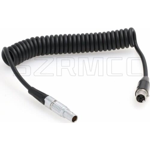 0B 2 Pin Male to Mini XLR 4 Pin Female Coiled Power Cable for Red ARRI Alexa Camera 12V to TVLogic Monitor