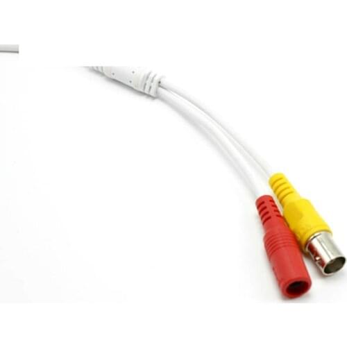 60cm Power Video Cable Power Lead Pigtail for Analog CCTV Camera PCB Board Female BNC 12V DC Connector Stripped Wire