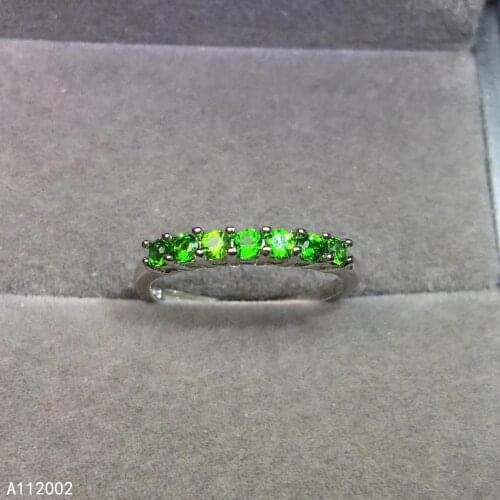 KJJEAXCMY fine jewelry natural Diopside 925 sterling silver women gemstone ring support test luxury hot selling