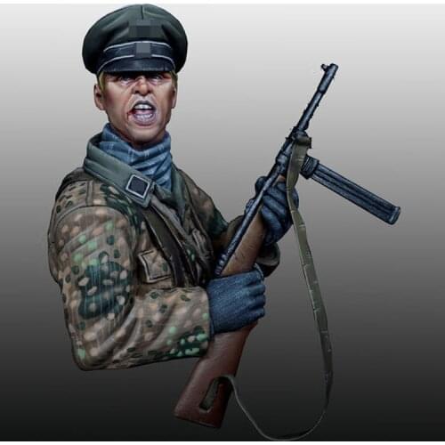 1/12 Untersturmfiihrer - Spring 1945, Resin Model Bust GK, World War II military theme, Unassembled and unpainted kit