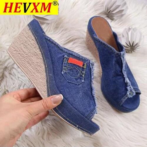 Summer Ladies Shoes Slipper Heels Stylish Womens Black Cowboy Comfortable Open-Toe Shoes Slipper Wedges Platform Open Sandals