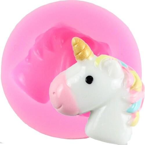 Cute Unicorn Silicone Mold Fondant Cake Decorating Tools Cupcake Topper Polymer Clay Candy Molds Chocolate Gumpaste Moulds