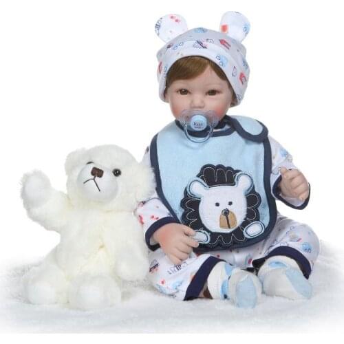 Cute little boy doll bebe reborn 52cm soft silicoine reborn baby dolls children growth partner play house toy doll reborn gift