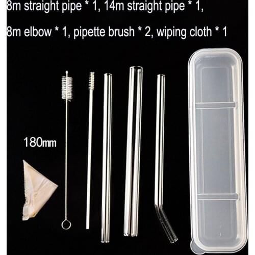 Reusable Glass Straws Smoothie Drinking Straw for Milkshakes Frozen Drinks Straws Set for Party Favor Bar Accessory