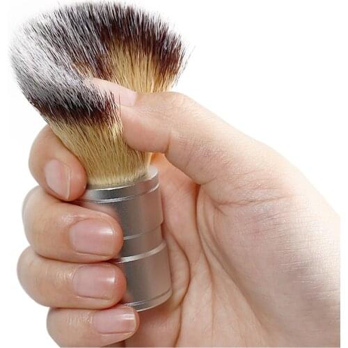 Msmask Black Professional Badger Shaving Brush Aluminum Handle Mustache Brushes Men Cleansing Barber