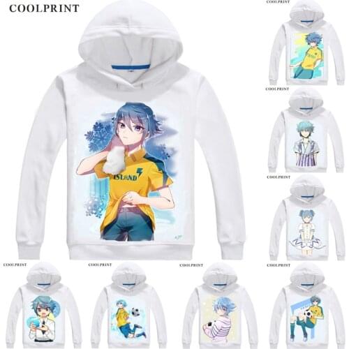Coolprint Hiura Kirina Mens Hoodies Inazuma Eleven Ares No Tenbin Men Sweatshirt Streetwear Anime Hoodie Printed Long Hooded