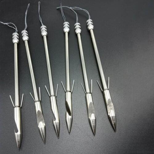 3pc Stainless steel Archery Hunting Silver Catapult Arrow Shooting Box Bow head Fishing Hunting Slingshot Dart L3G7