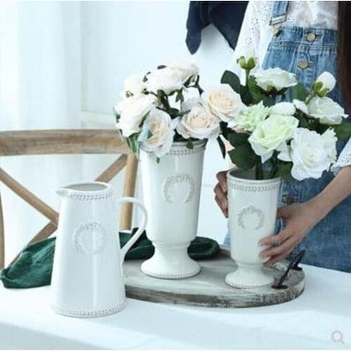 Nordic creative fashion modern minimalist ceramic vase, home restaurant and bar desktop decorations, floral ornaments