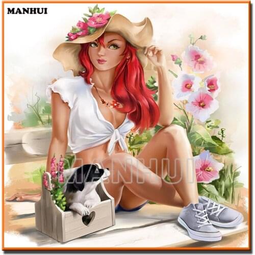 New diamond painting mosaic rhinestone full square/round diy Diamond painting cross stitchpretty girl diamond embroidery MH462