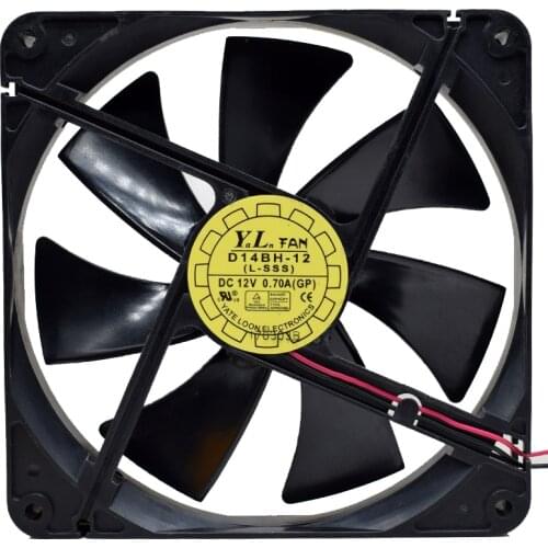New original D14BH-12 12V 14cm 14025 4Pin Chassis Double Ball Cooling Fan