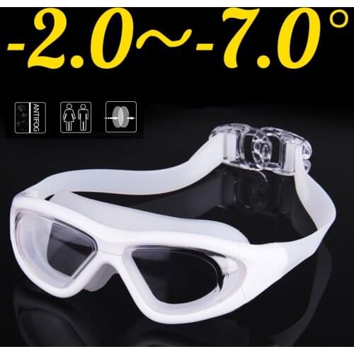 Queshark Myopia 0 -1.5 to -8 Anti fog UV Protecion Swim Glasses Zero Diopter Swimming Goggles Adult Men Women Swim Eyewear Set