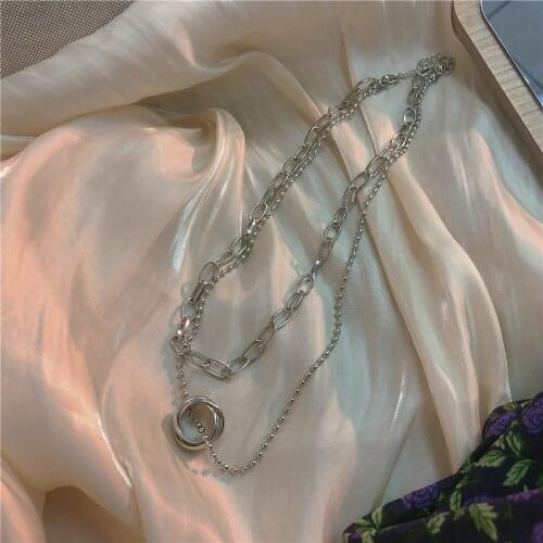 Necklace Ladies Design INS South Korea double-layered temperament necklace cold wind collar collar collar collar collar necklace