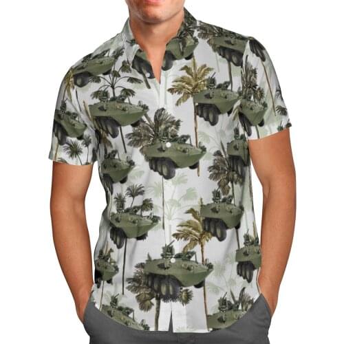 Armored Car 3D Print Beach Hawaii Summer 2021 Shirt Short Sleeve Shirt Streetwear Oversized Chemise Hombre Blusa Masculina-58