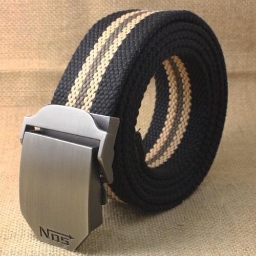 Men&Women Military Canvas belt luxury Metal buckle jeans belt White Army tactical belts for womens waistband strap male Vintage